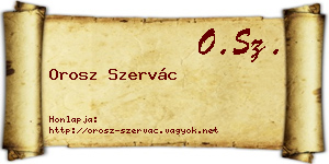 Orosz Szervác névjegykártya